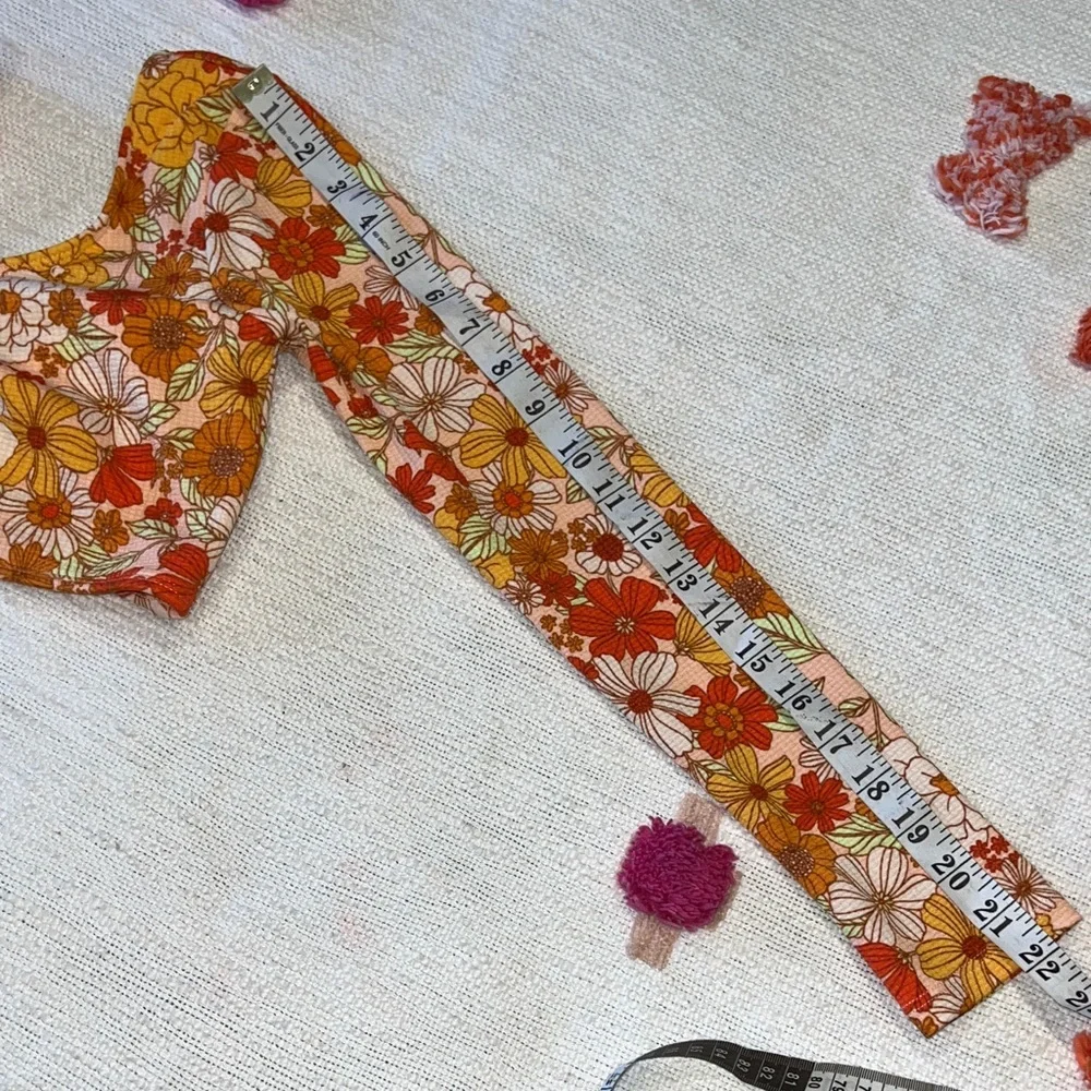 Art Class Floral Rash Guard Bikini Set- Pink and Orange Floral Size XL (14)